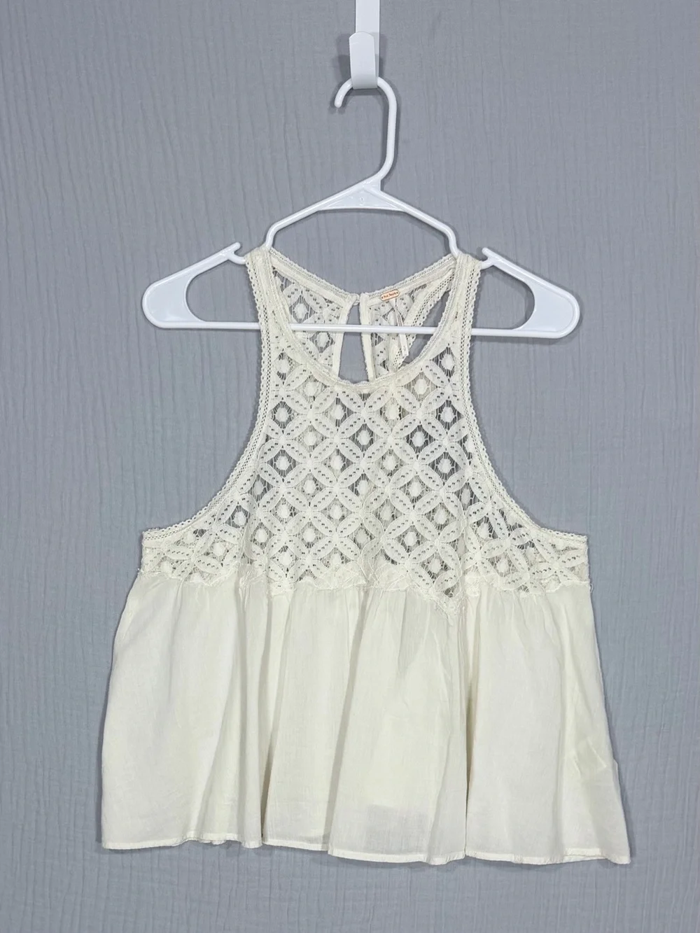 Free People Wandering Light Top | NWT | Whisper White Lace Tank | Size S